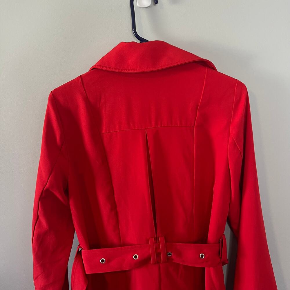 New without tags Walter Baker Freya Red Trench Coat Jacket Size Small - Picture 6 of 16